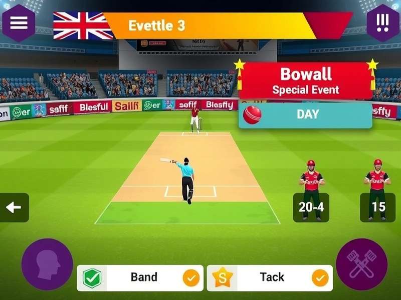 Cricket Blitz King bowling interface showing delivery options